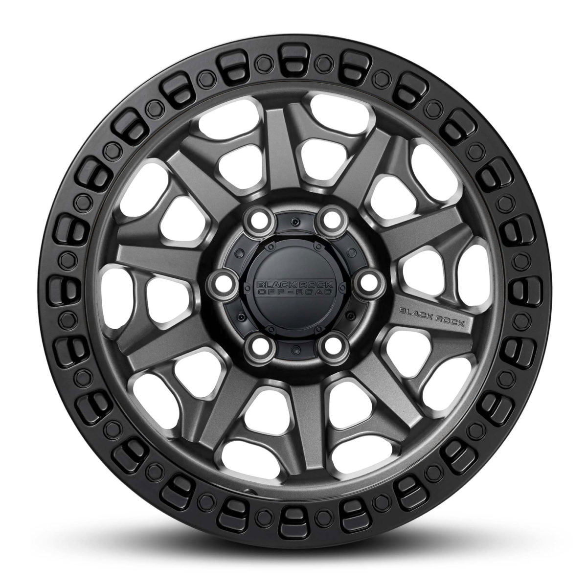Black Rock Cage Gunmetal Grey With Black Ring Wheel