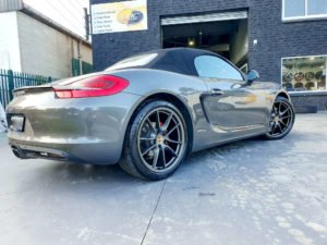 20" Porsche Boxster wheels fully repaired and painted custom gunmetal grey