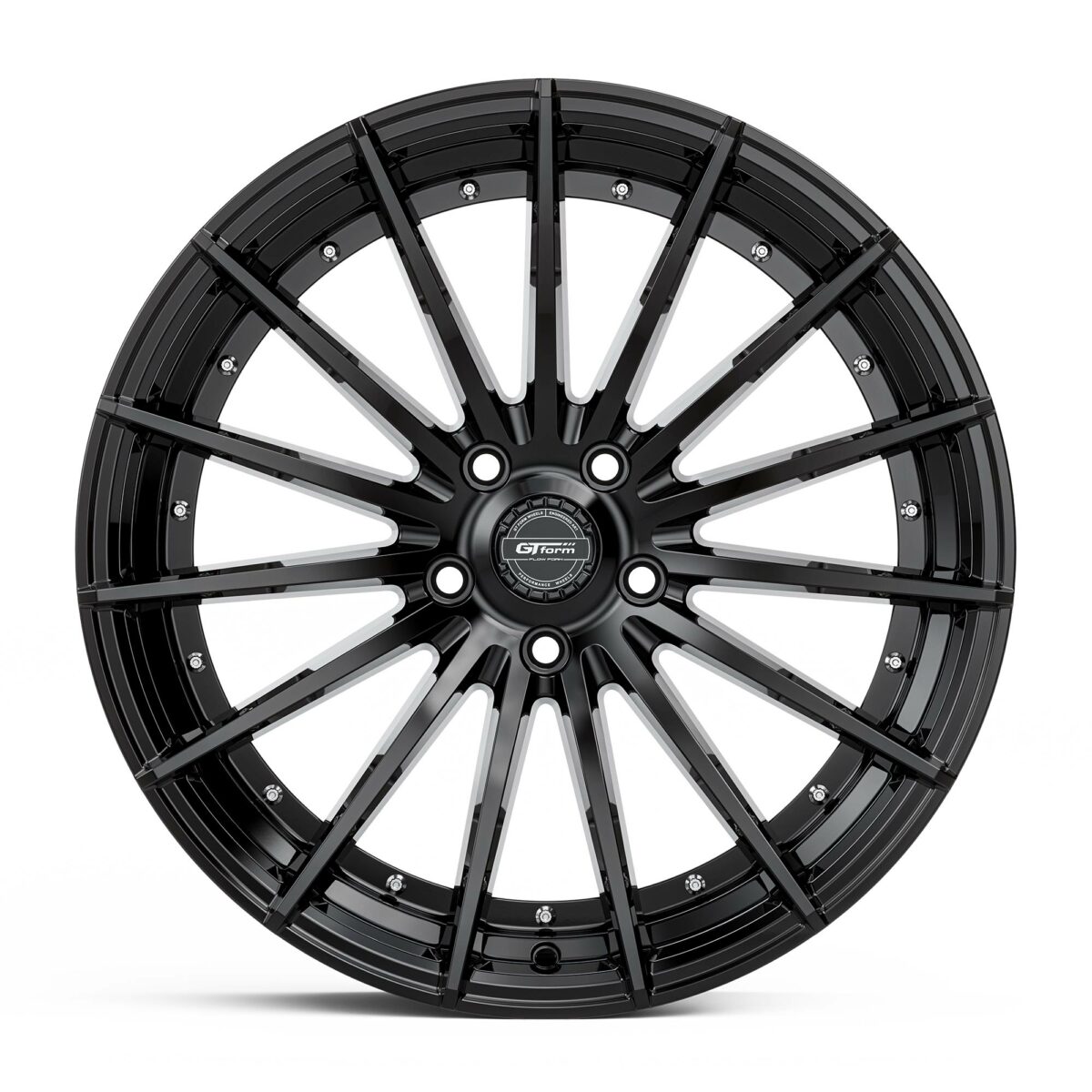 19 inch GT Form Anvil Gloss Black Rims Performance Wheels