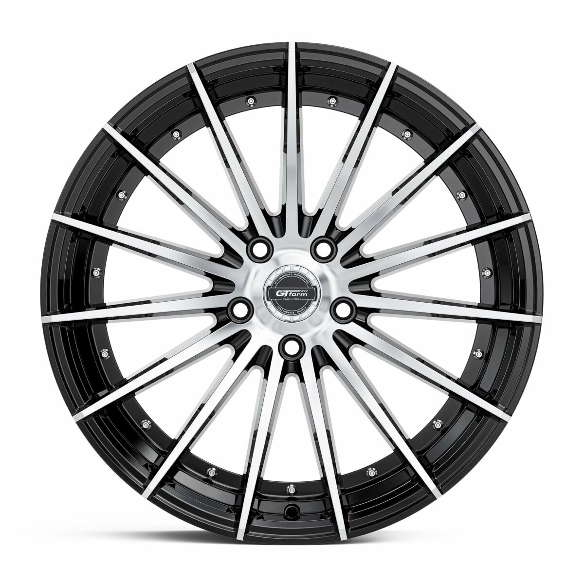 19 inch GT Form Anvil Gloss Black Machined Face Rims Performance Wheels