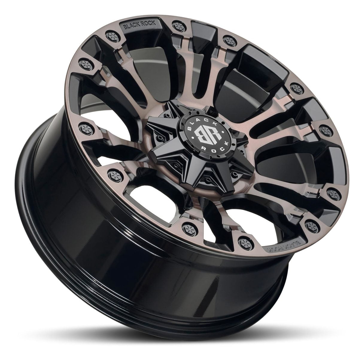 Black Rock Forcer Gloss Black Tinted Wheels 4x4 Rims