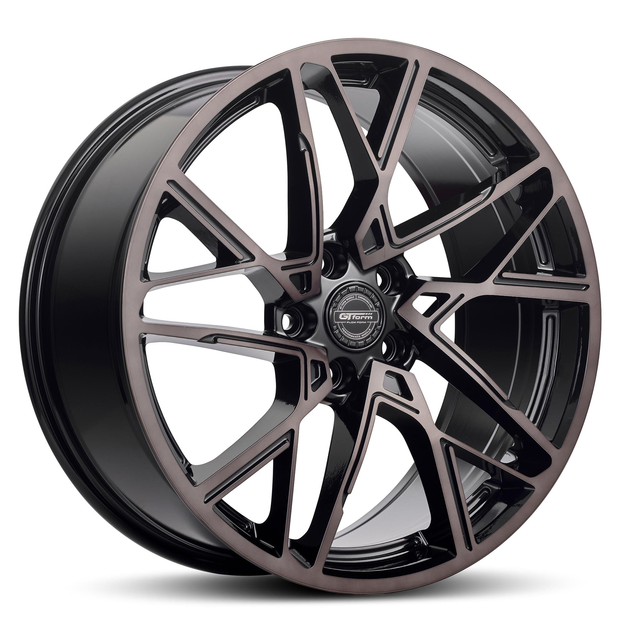 GT FORM INTERFLOW BLACK TINTED 19X8.5 5X114.3 WHEEL & TYRE PACKAGE