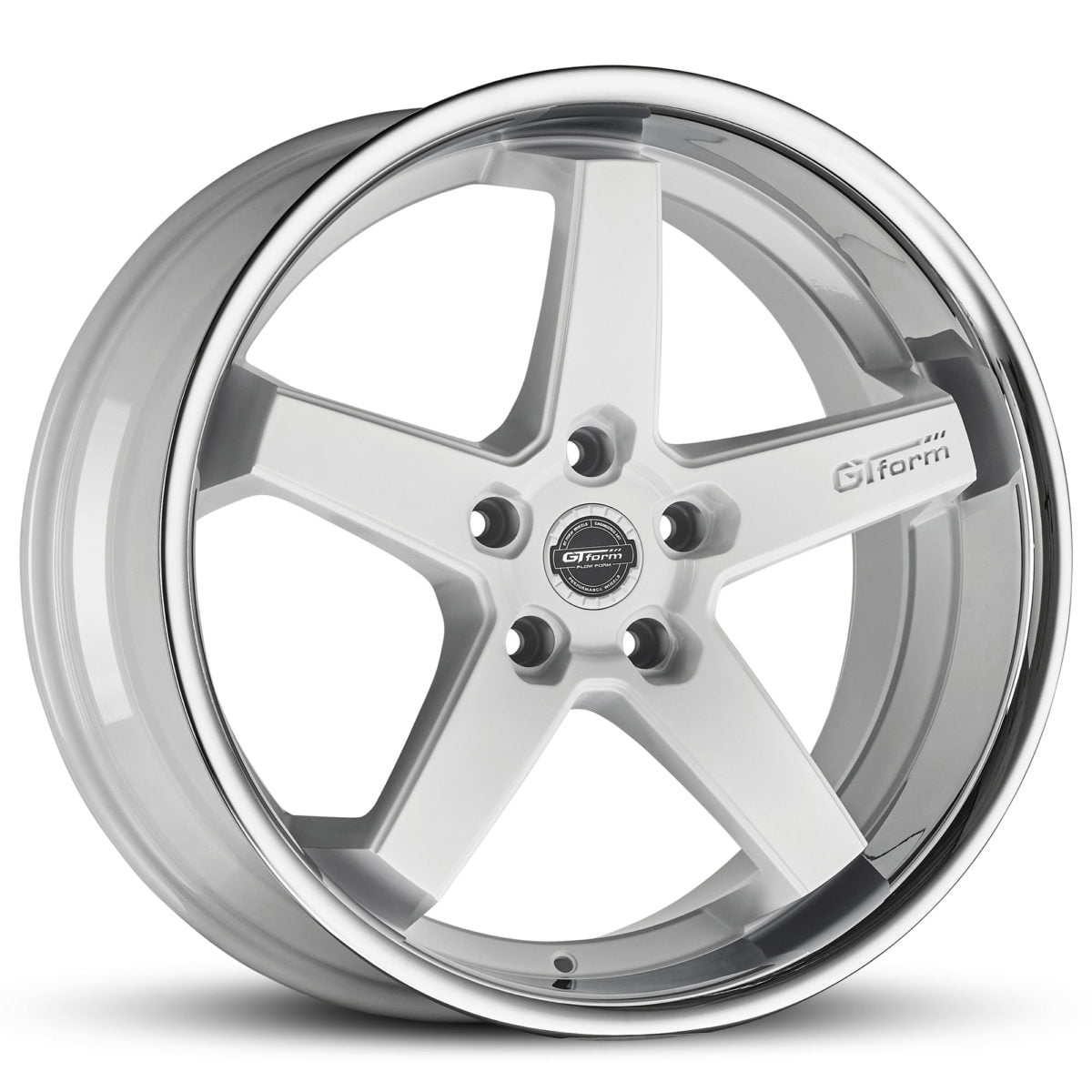 GT Form Legacy gloss white chrome lip wheels car rims performance wheels