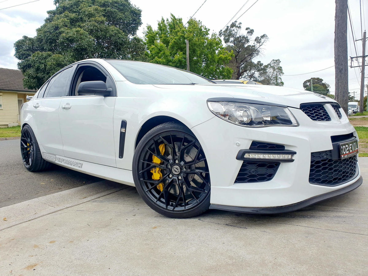 Holden Commodore HSV GTS GT Form Marquee satin black 20x9 front and 20x10.5 rear