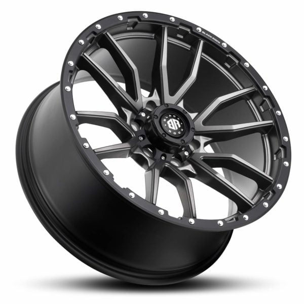 Black Rock Rambler Gunmetal Grey With Black Ring Wheels 4x4 Rims