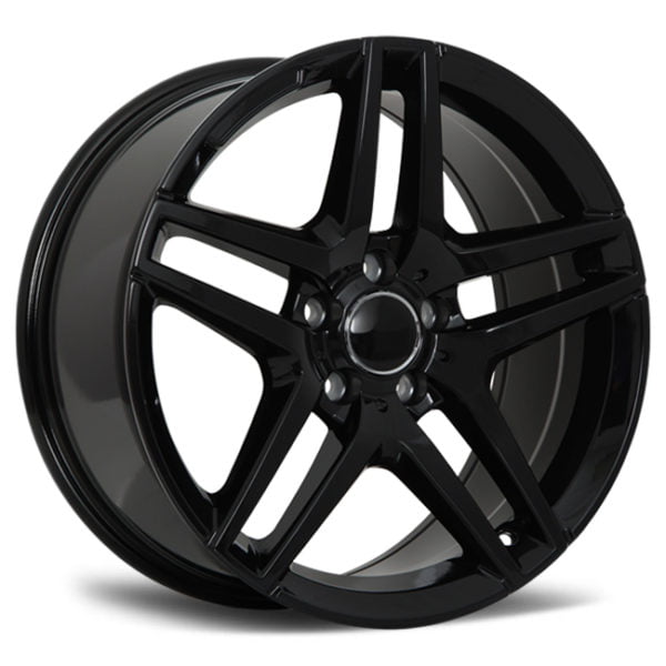 New 22 Inch x 10 Wheels Rims ML63 AMG Style 5 Lug Black Machined Face Compatible With Mercedes Benz Set of 4 