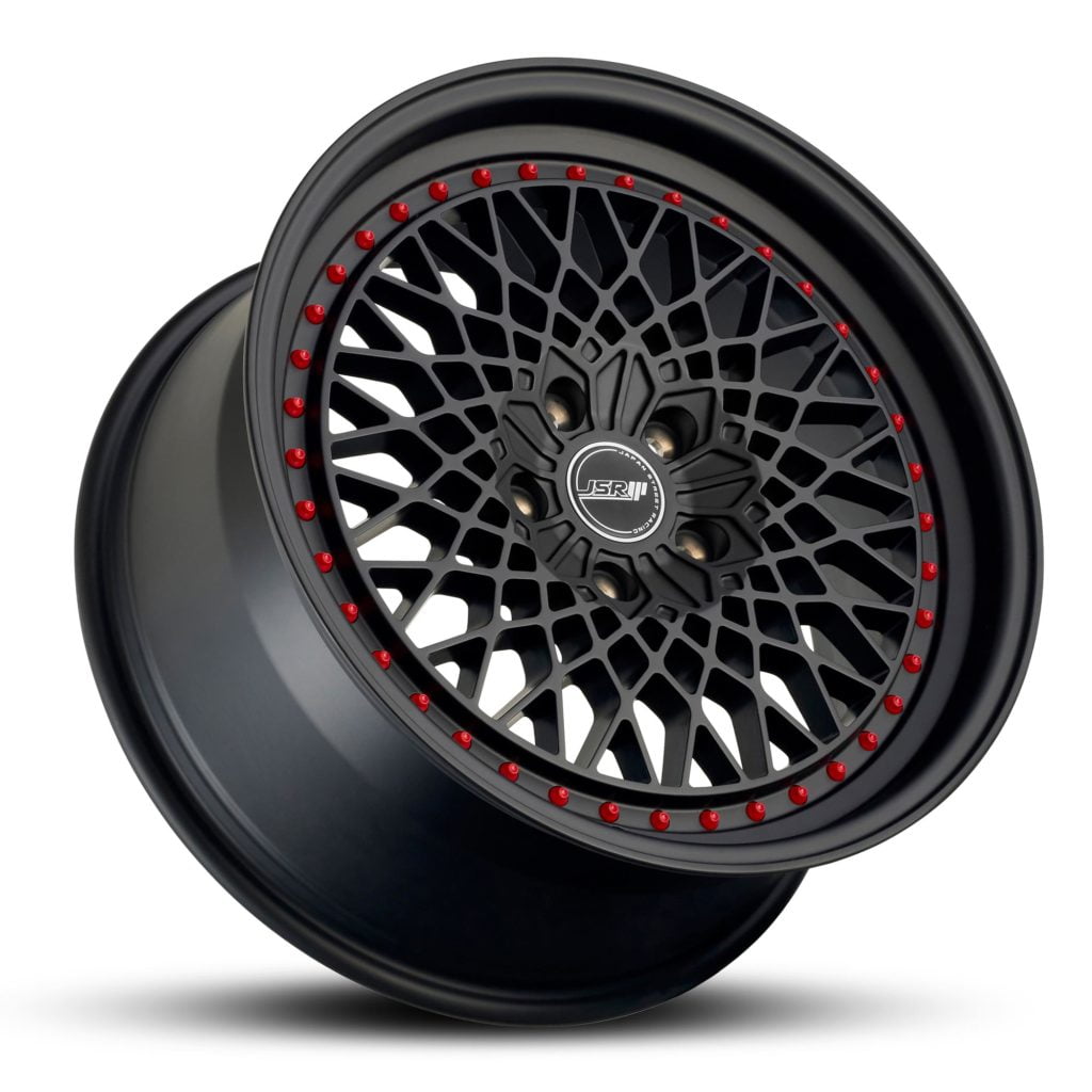 JSR ST19 Satin Black With Red Rivets Wheels Top