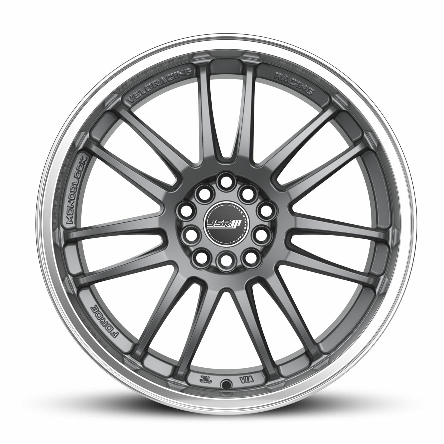 JSR ST32 GUNMETAL GREY MACHINED LIP 18X8.5 5X110 WHEEL ONLY - CNC Wheels