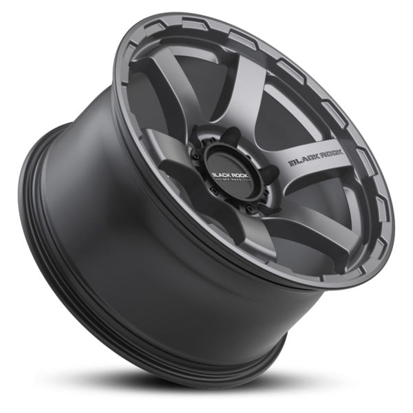 4X4 Rims Black Rock Grip Satin Gunmetal Grey Off-Road Wheels