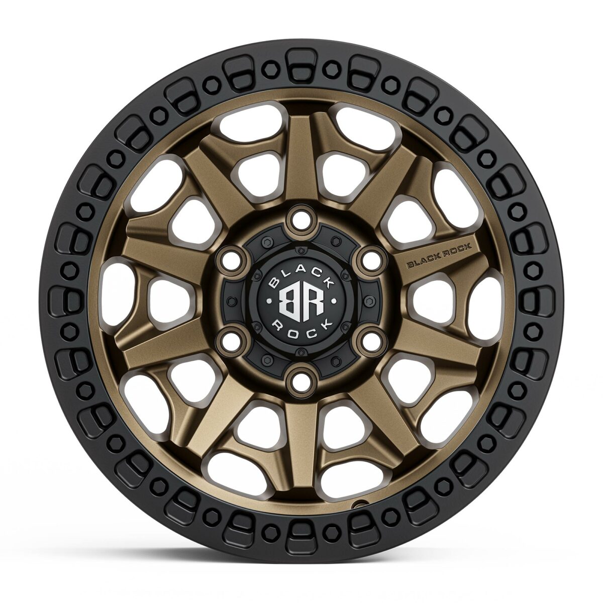 Black Rock Cage Dark Bronze Black Ring 4x4 Wheels Off-Road Rims 17 inch 18 inch