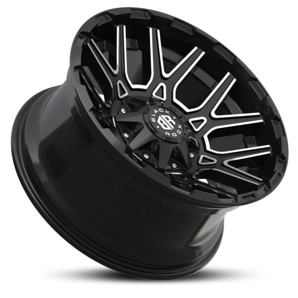 Black Rock Atomic Satin Black Machined Spokes Wheels Off-Road Rims