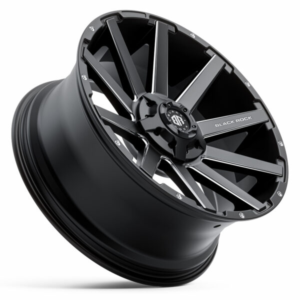 Black Rock Blade Satin Black Milled Wheels Off-Road Rims 20 inch 6X139.7
