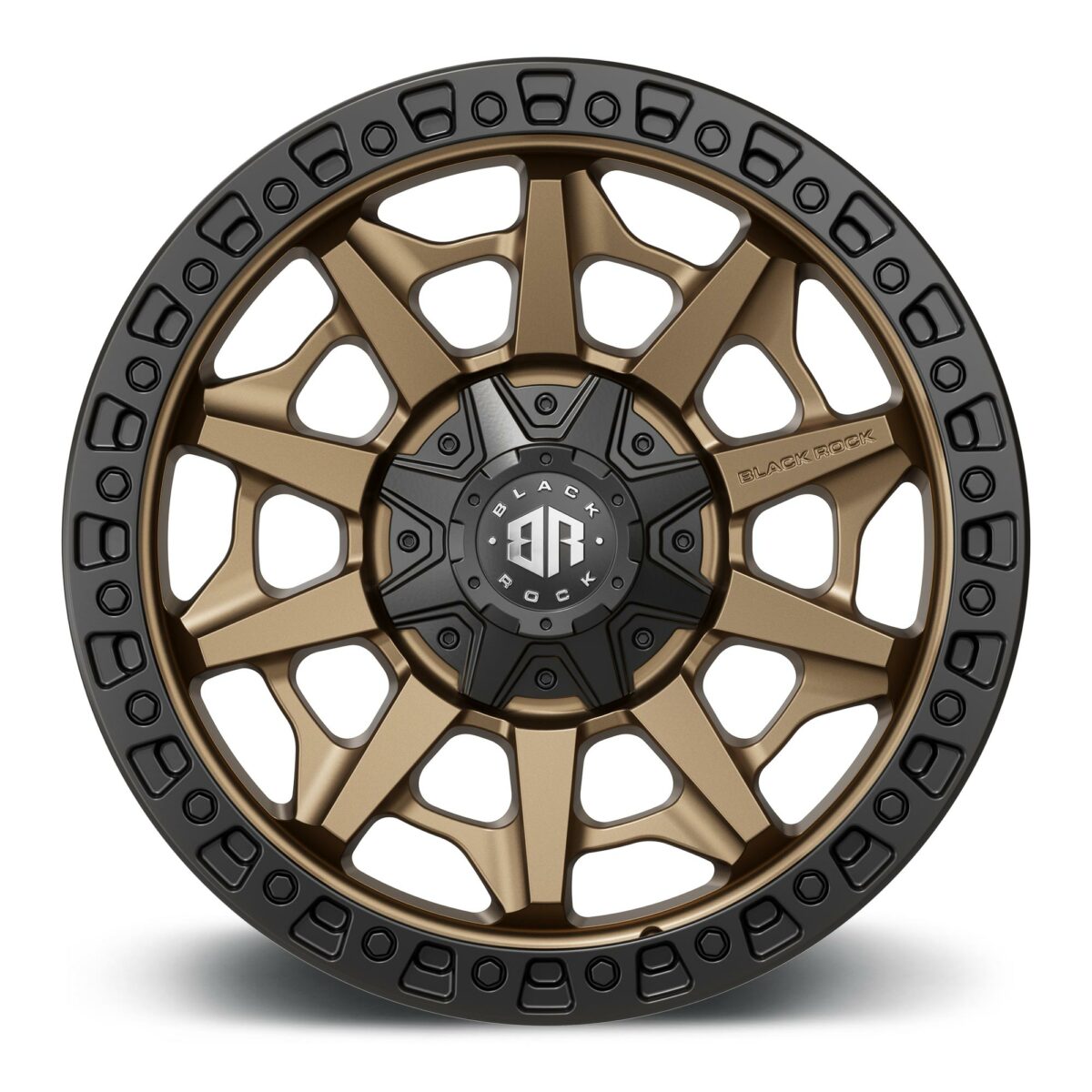 20 inch Black Rock Cage Dark Bronze With Black Ring Wheels Off-Road 4x4 4WD Rims