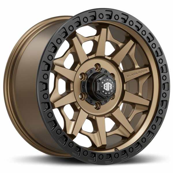 20 inch Black Rock Cage Dark Bronze With Black Ring Wheels Off-Road 4x4 6x139.7 4WD Rims
