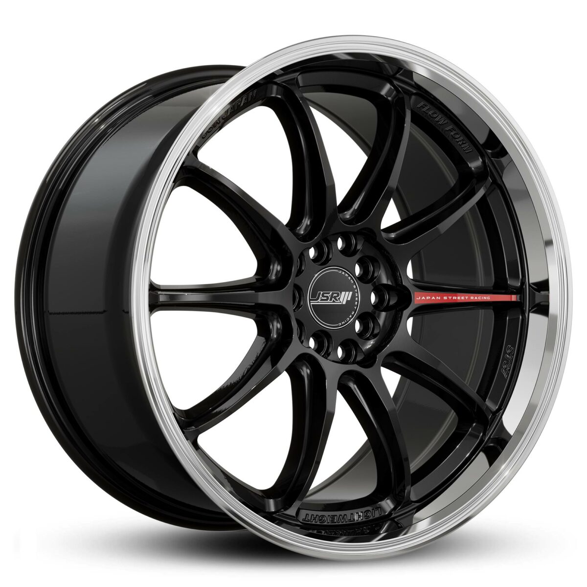 Japan Racing Wheels Flow Form JSR ST37 Gloss Black Machined Lip JDM Rims 18 Inch 19 Inch Alloys