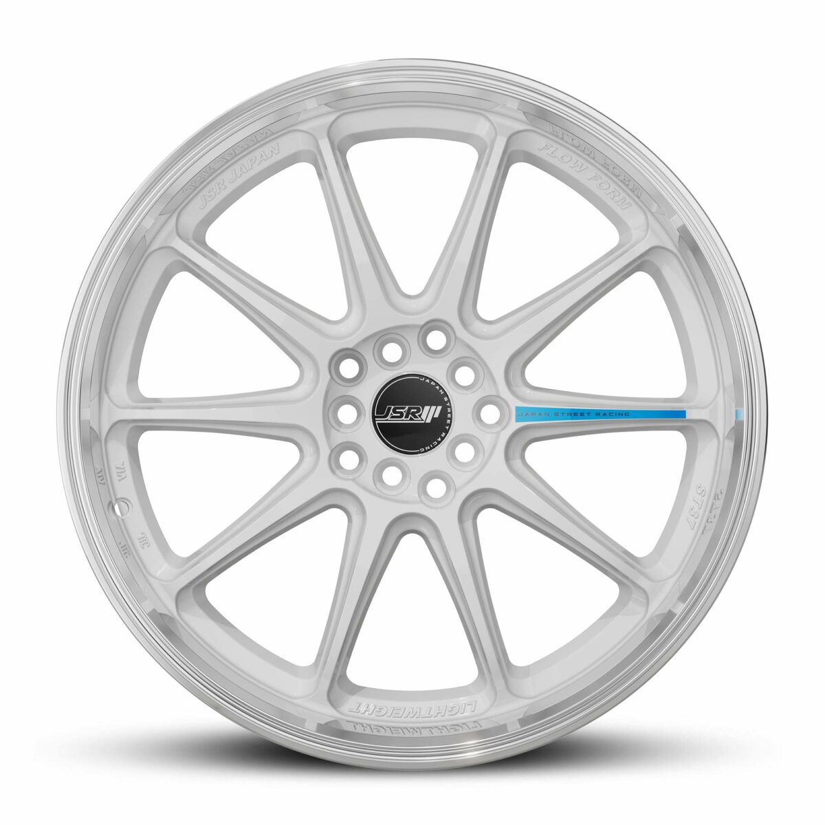Japan Racing Wheels Flow Form JSR ST37 Gloss White Machined Lip JDM Rims 18 Inch 19 Inch Alloys