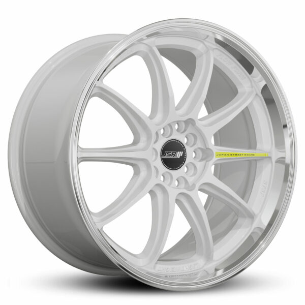 JSR ST37 GLOSS WHITE MACHINED LIP 18X8.5 5X105 WHEEL & TYRE