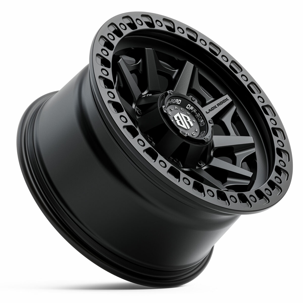 Black Rock Cage Satin Black 4x4 Wheels Off-Road Rims 17 inch 18 inch