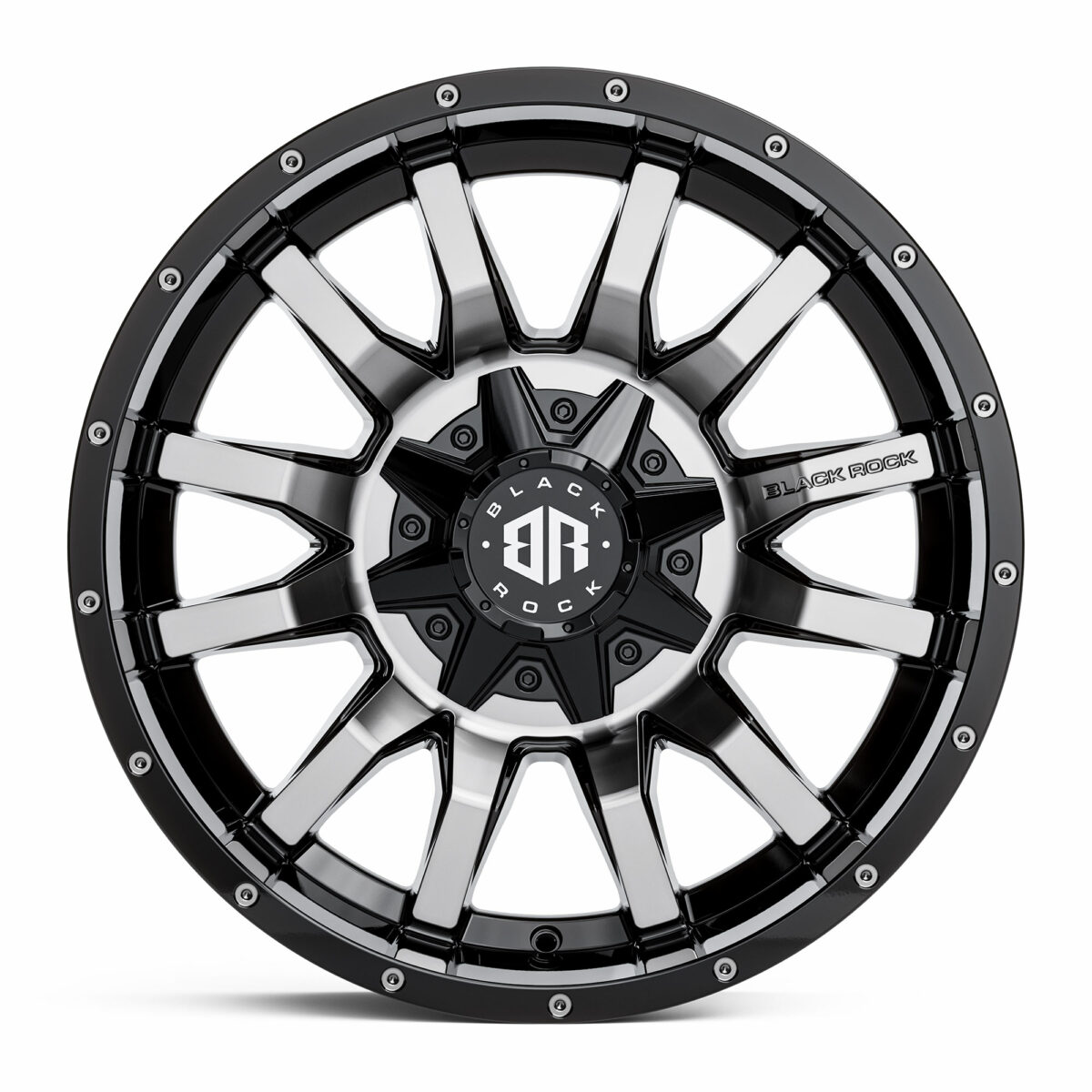 Black Rock Predator Gloss Black Tinted Wheels Off-Road Rims 20 inch 20X10 6X139.7