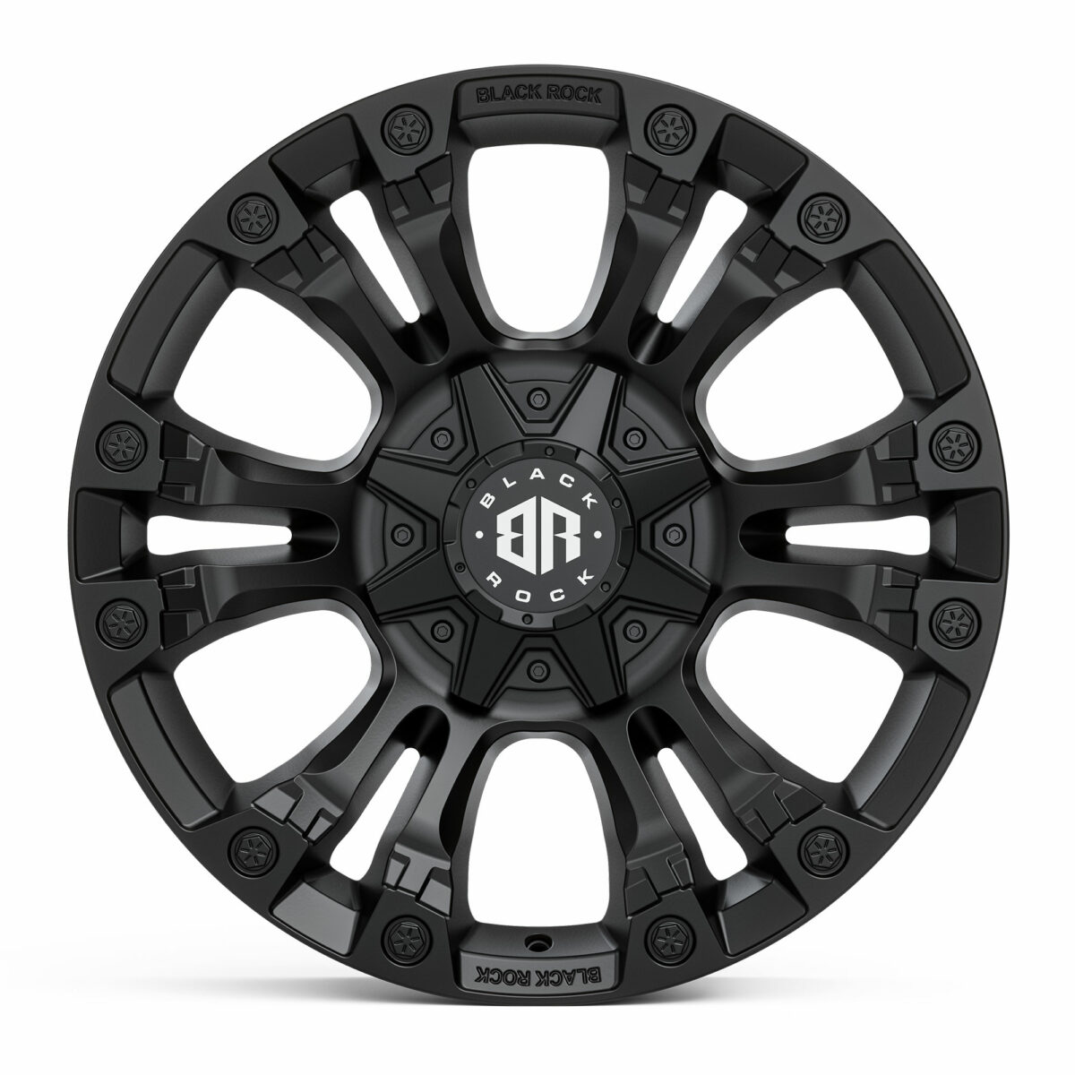 Black Rock Forcer Satin Black Wheels 4x4 Rims 20 inch Off-Road