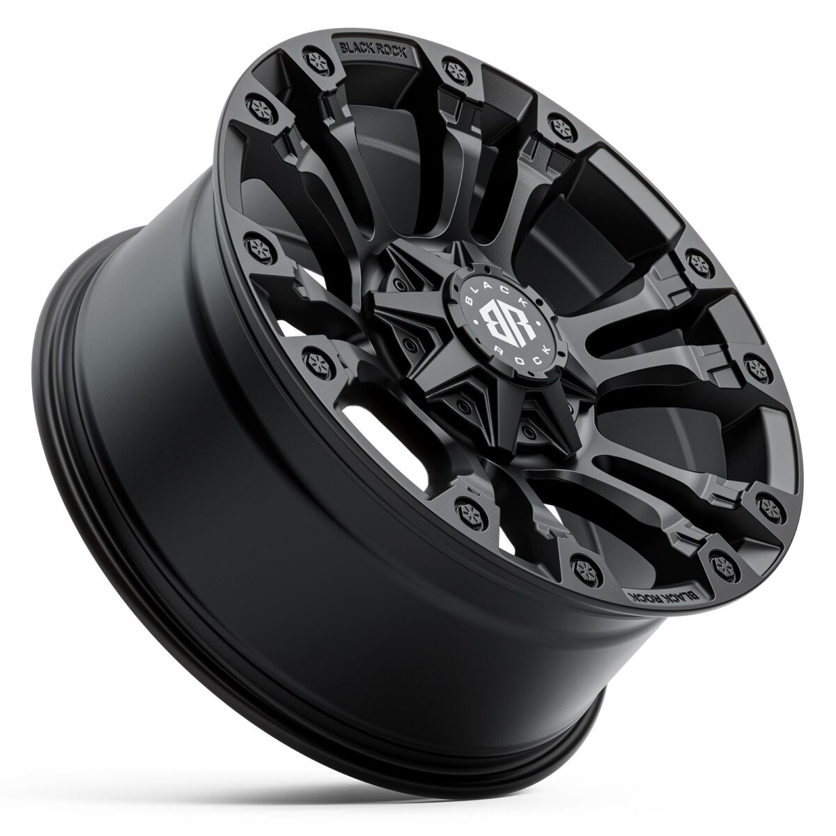 Black Rock Forcer Satin Black Wheels 4x4 Rims 20 inch Off-Road