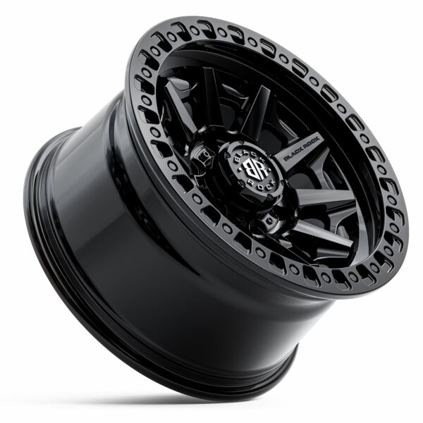 Black Rock Cage Gloss Black 4x4 Wheels Off-Road Rims 17 inch 18 inch