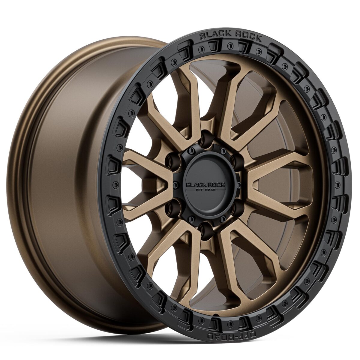 BLACK ROCK COBRA WHEELS DARK BRONZE BLACK RING 17X9 6X139.7 | 4X4 RIMS