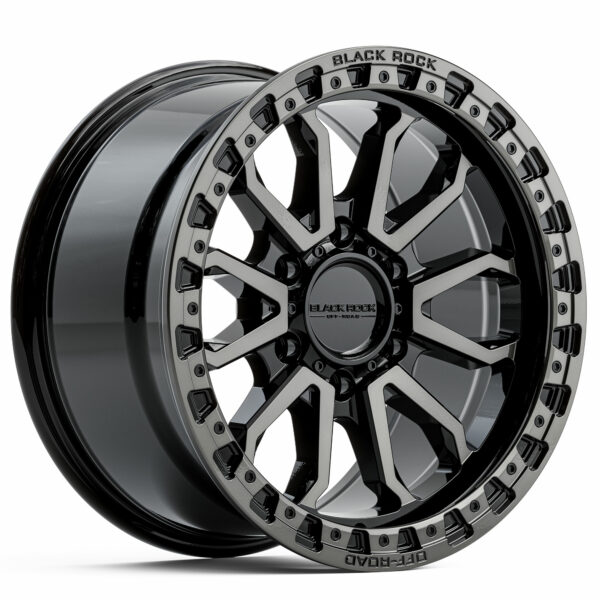 4x4 Wheels Black Rock Cobra Gloss Black Dark Tint Off-Road 17 inch 20 inch Rims