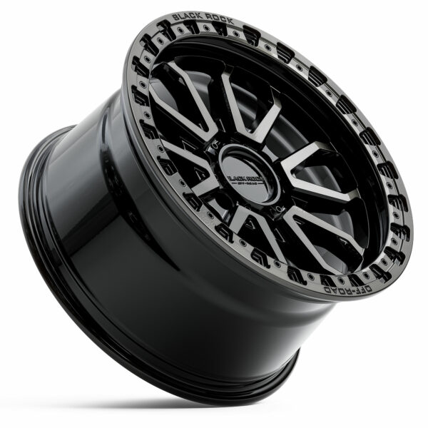 4x4 Wheels Black Rock Cobra Gloss Black Dark Tint Off-Road 17 inch 20 inch Rims