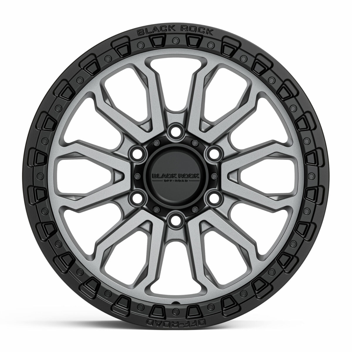 4x4 Wheels Black Rock Cobra Gunmetal Grey Black Ring Off-Road 17 inch 20 inch Rims