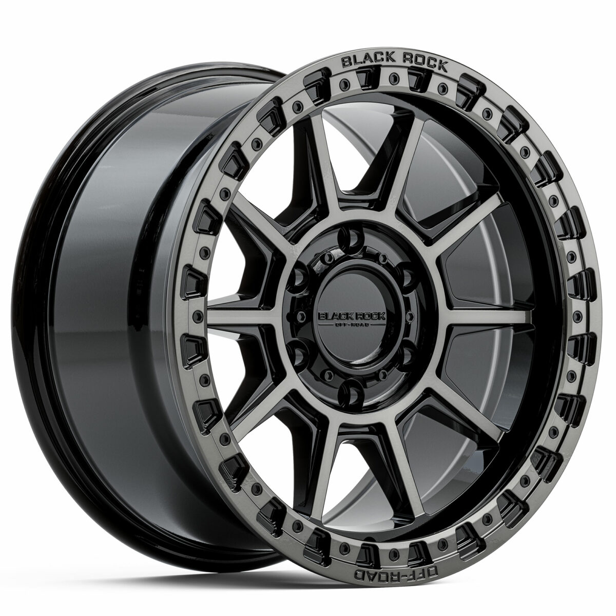 4x4 Wheels Black Rock Gunner Gloss Black Dark Tint Off-Road 17 inch 18 inch Rims