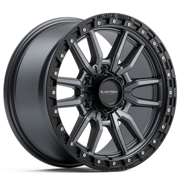 4x4 Wheels Black Rock Rambler Dark Grey Black Ring Off-Road 17 inch 18 inch Rims