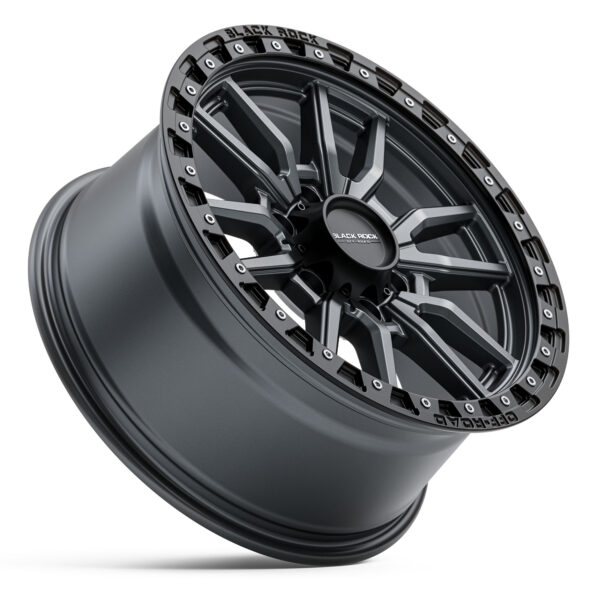 4x4 Wheels Black Rock Rambler Dark Grey Black Ring Off-Road 17 inch 18 inch Rims