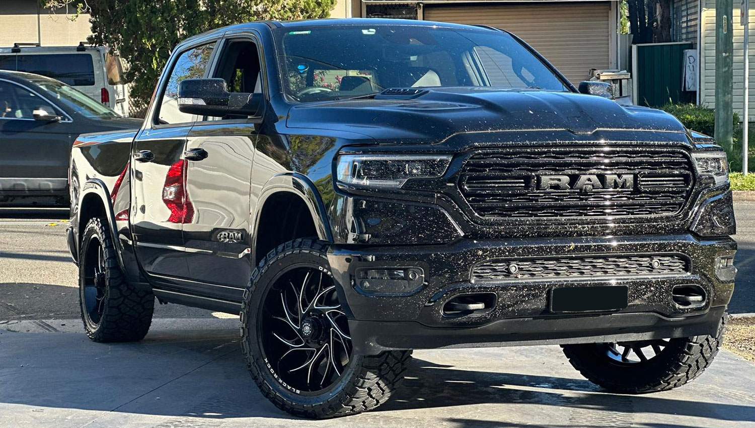 Dodge Ram 1500 Wheels | 22 inch Black Rock Stryker Gloss Black Milled Rims And Tyres Package
