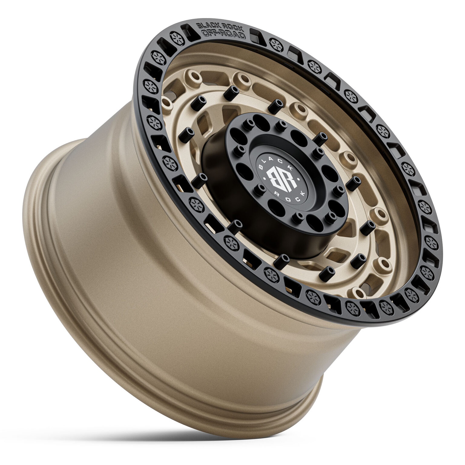 BLACK ROCK MILITARY SAND BRONZE WITH BLACK RING 17X9 6X139.7 WHEEL ...