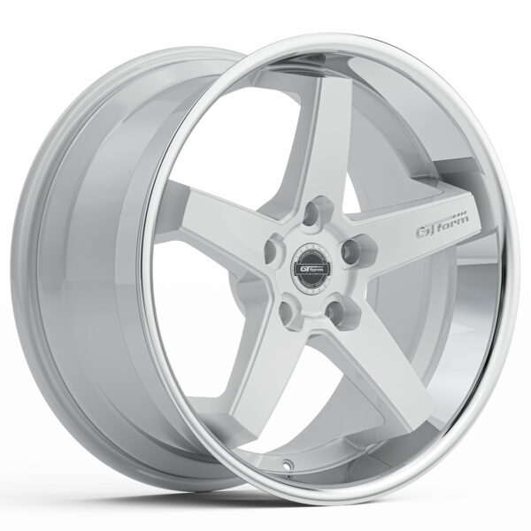 GT Form Legacy Gloss White Chrome Lip Staggered Rims 20 inch Performance Wheels