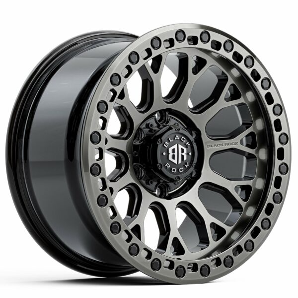 Black Rock Spider Gloss Black Tinted 4x4 Wheels Off-Road Rims 17 inch 18 inch
