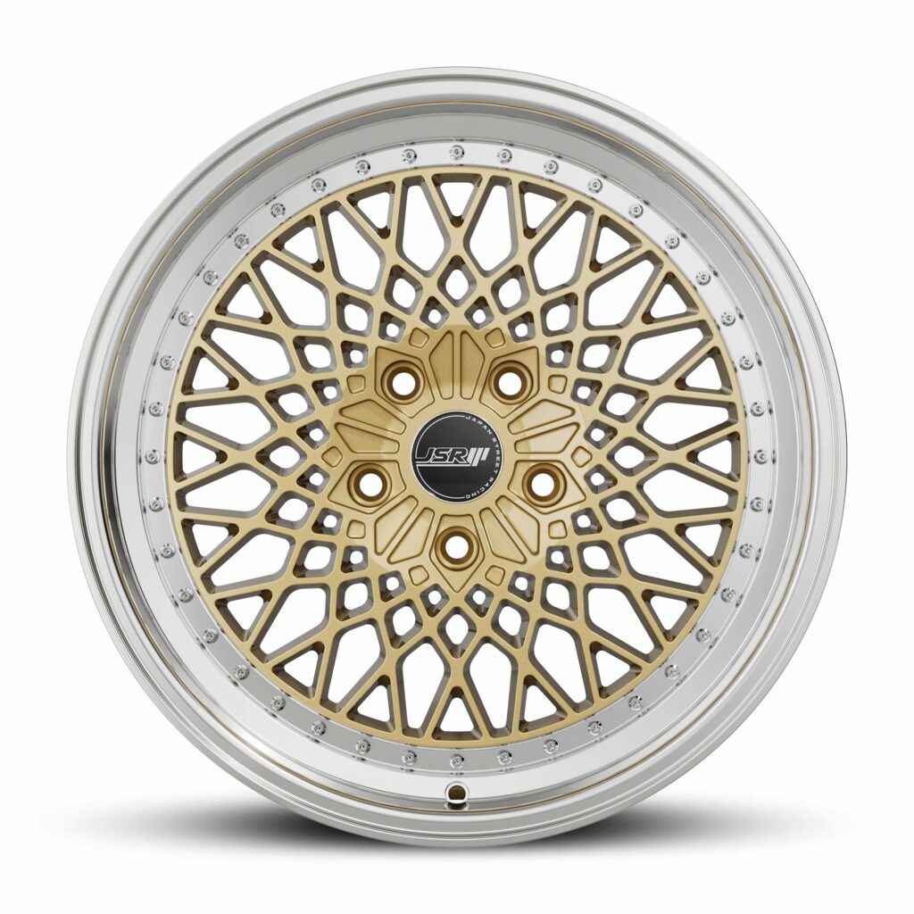 JSR ST19 GOLD POLISHED LIP 18X8.5 5X100 WHEEL & TYRE PACKAGE DEAL - CNC ...