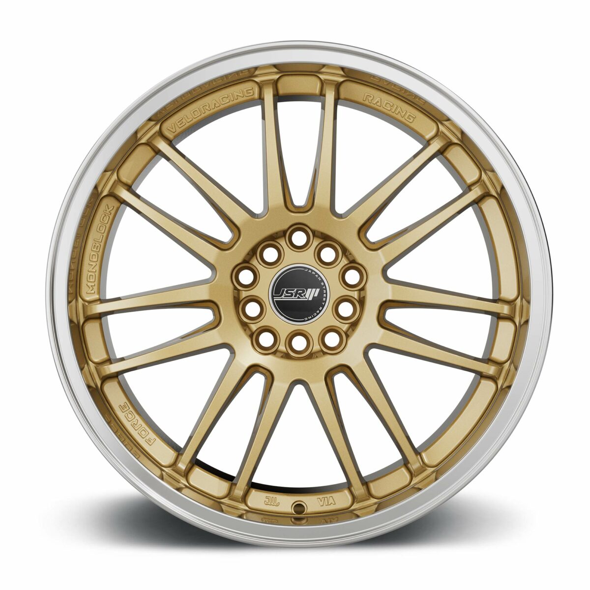 Racing Wheels JSR ST32 Gold Machined Lip Rims Japan Street Racing Wheels