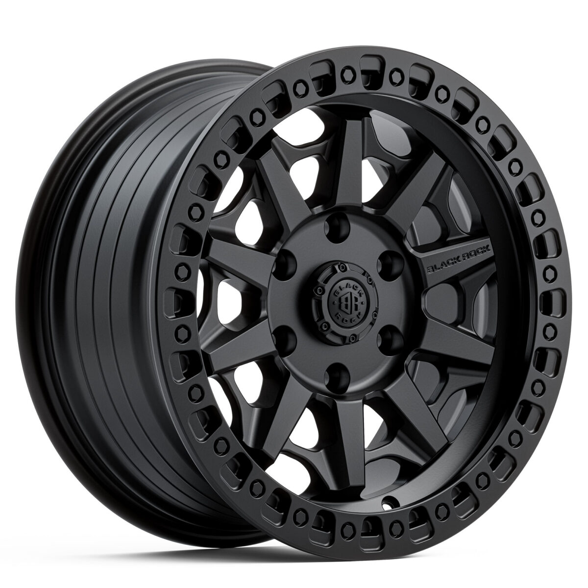 Black Rock Cage Satin Black 4x4 Wheels Off-Road Rims 17 inch