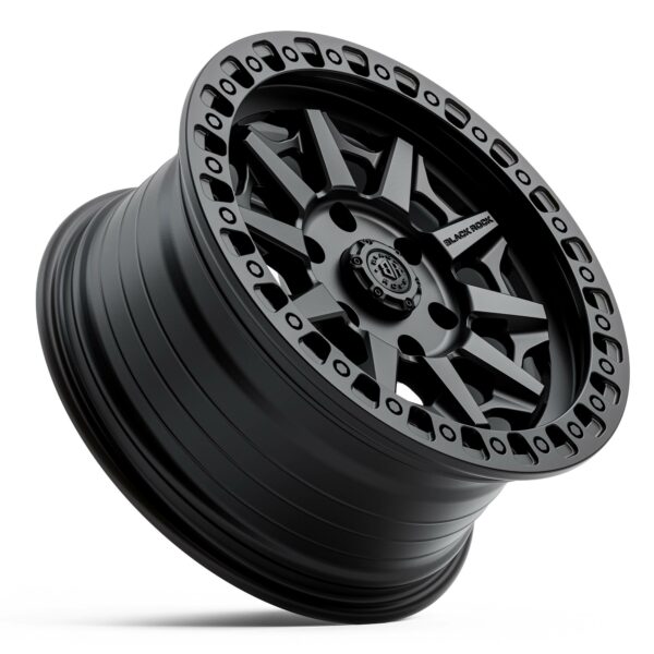 Black Rock Cage Satin Black 4x4 Wheels Off-Road Rims 17 inch