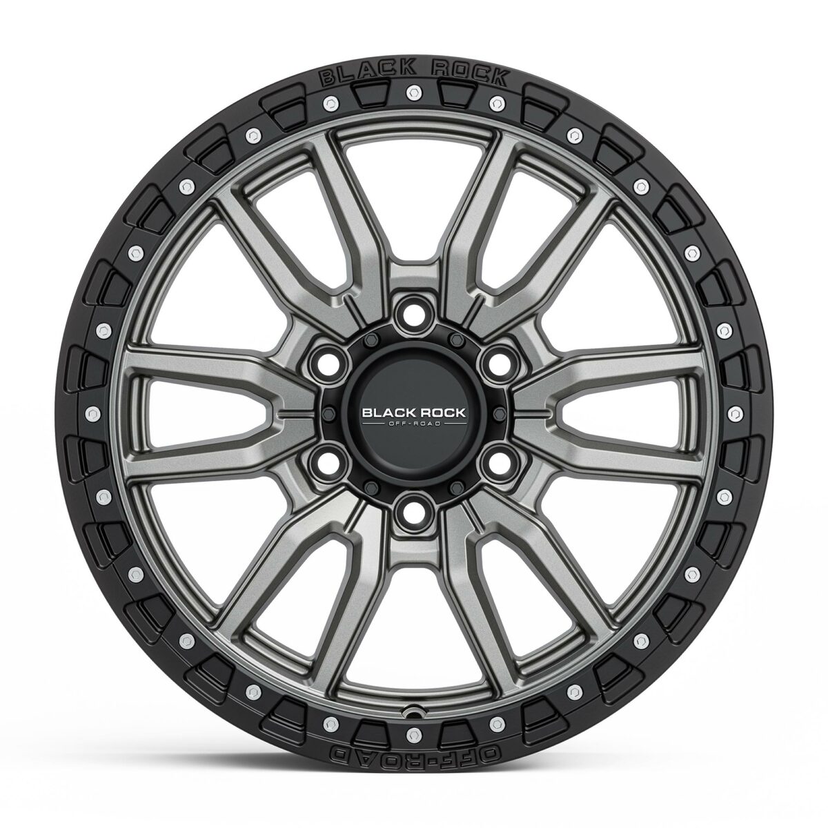 4x4 Wheels Black Rock Rambler Gunmetal Grey Black Ring Off-Road 17 inch 18 inch Rims