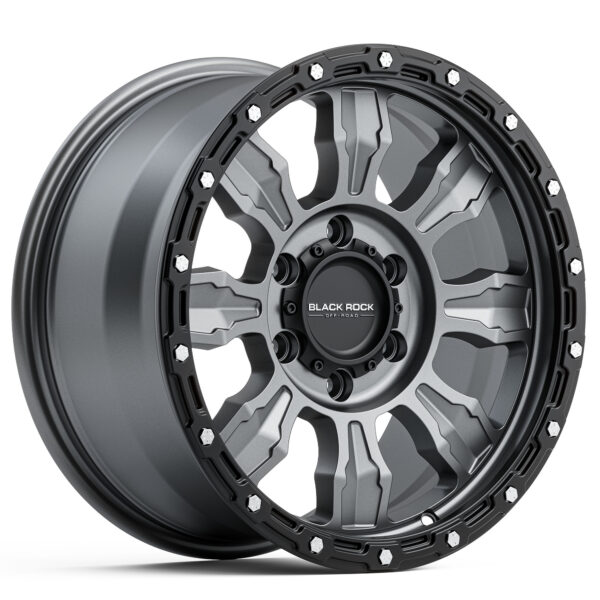 4x4 Wheels Black Rock Venture Gunmetal Grey Black Ring Off-Road 17 inch 18 inch 20 inch Rims