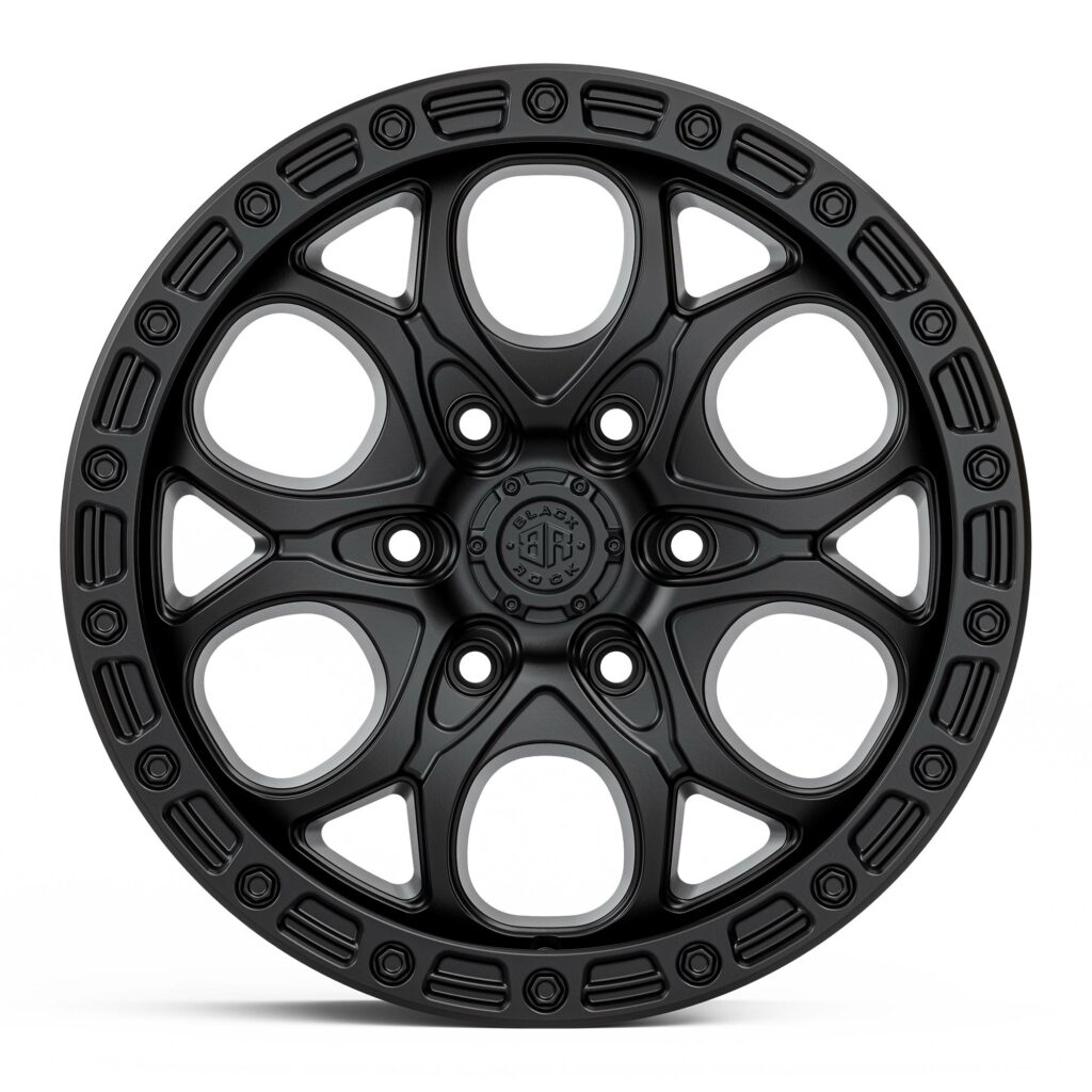 4X4 WHEELS BLACK ROCK BOLT SATIN BLACK 17X8.5 6X139.7 RIMS