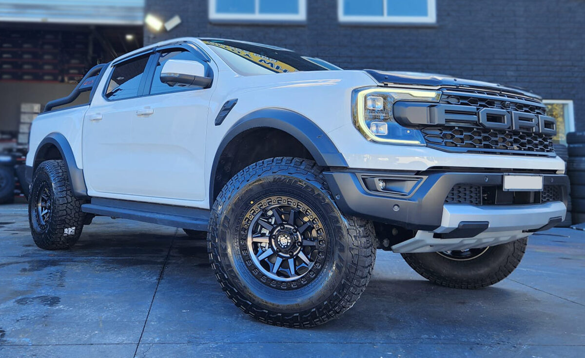 BLACK ROCK CAGE GLOSS BLACK TINTED 18X9 6X139.7 WHEEL & TYRE PACKAGE ...