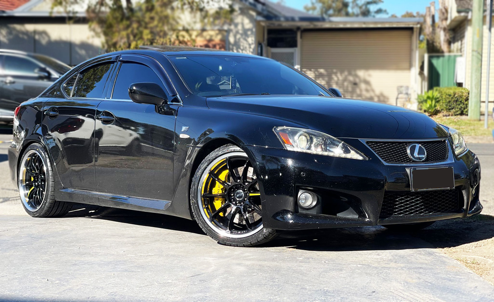 LEXUS IS300 WHEELS JSR ST37 GLOSS BLACK MACHINED LIP 19 INCH RIMS