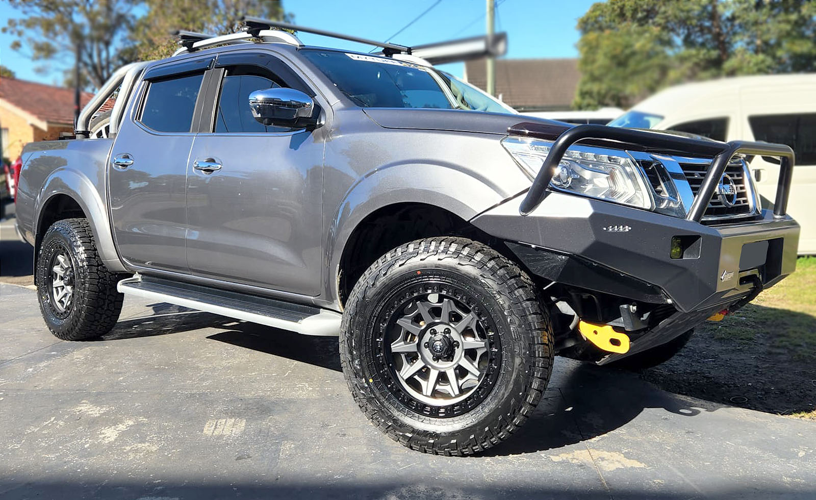 NISSAN NAVARA WHEELS BLACK ROCK CAGE GUNMETAL GREY BLACK RING 20 INCH RIMS