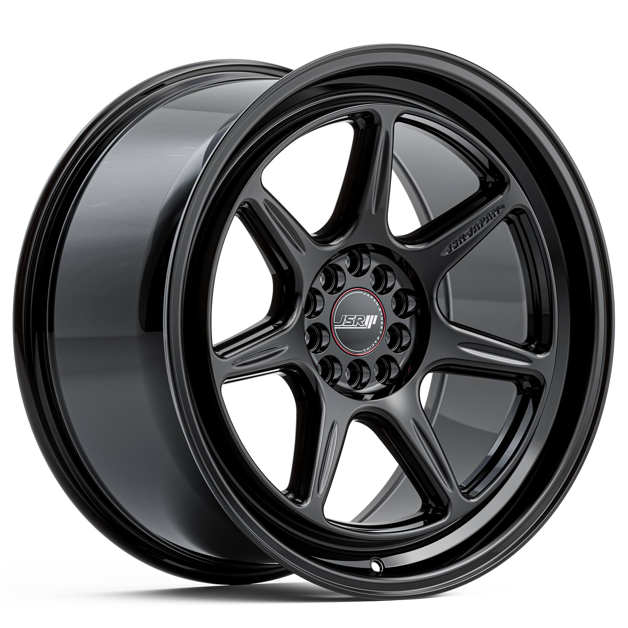 RACING WHEELS JSR ST35 GLOSS BLACK MACHINED LIP 18X8.5 5X110 WHEEL
