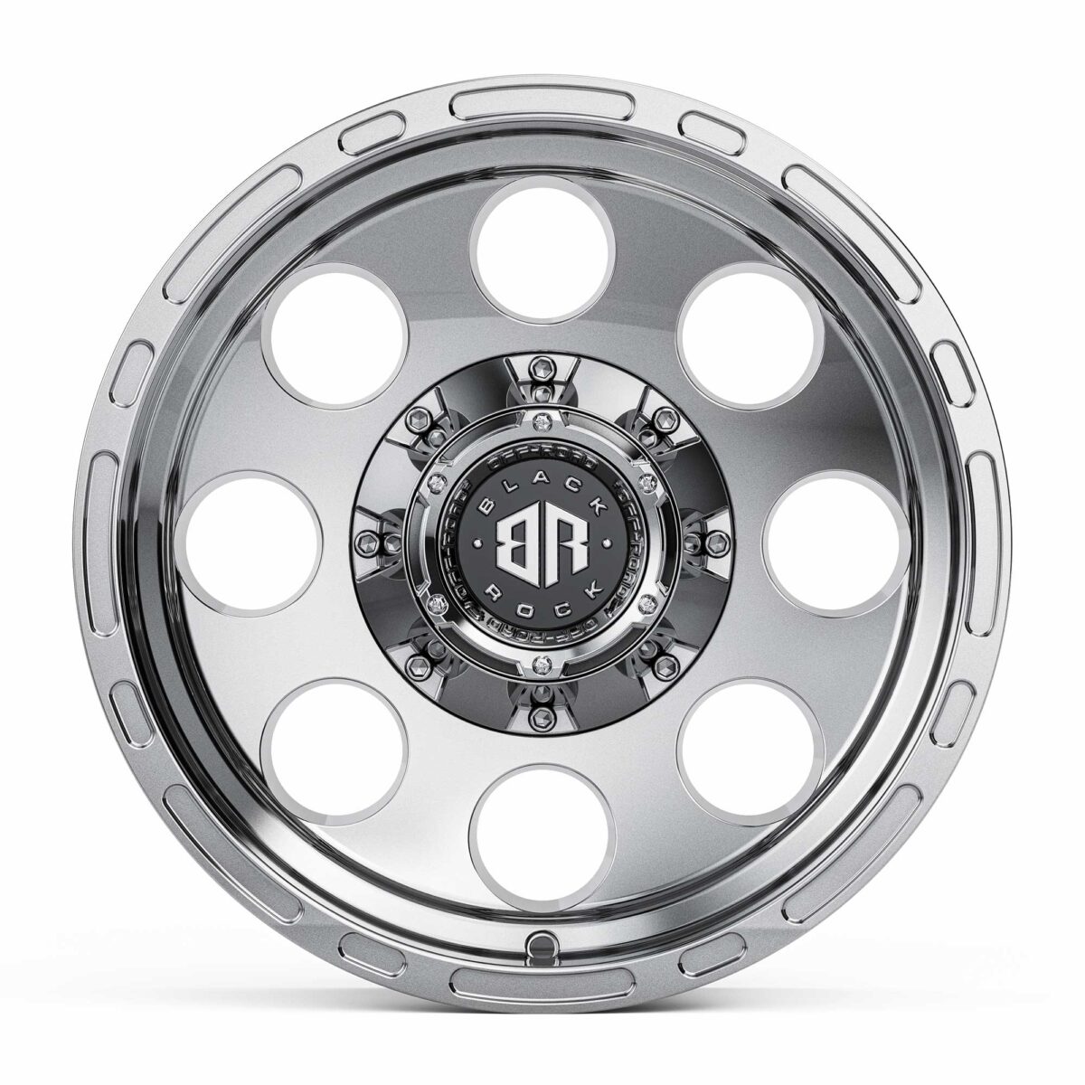 BLACK ROCK LIGHTNING POLISHED 16X8 6X139.7 WHEEL - CNC Wheels