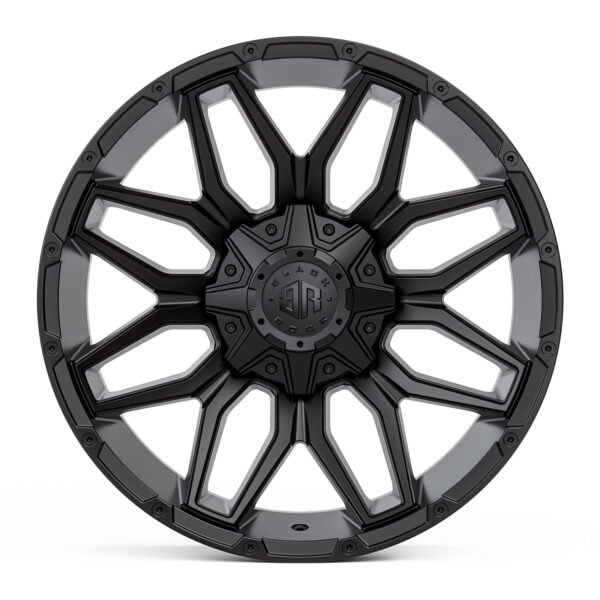BLACK ROCK INVADER SATIN BLACK 20X10 5X127 WHEEL ONLY - CNC Wheels